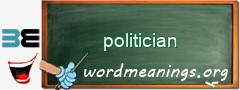 WordMeaning blackboard for politician